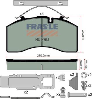 FRAS-LE PD/172-K023-HD - Гальмівні колодки, дискові гальма autozip.com.ua