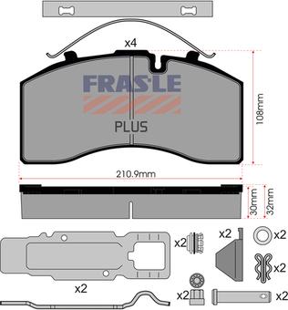 FRAS-LE PD/172-K023-PLUS - Гальмівні колодки, дискові гальма autozip.com.ua