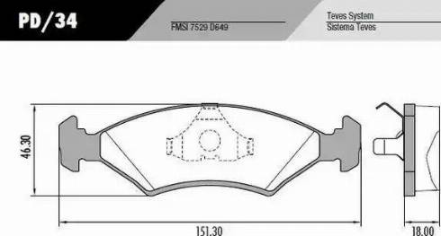 FRAS-LE PD/34 - Гальмівні колодки, дискові гальма autozip.com.ua