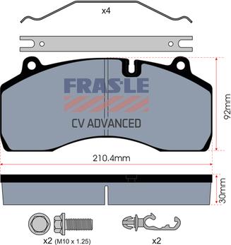 FRAS-LE PD/209-K029-CV - Гальмівні колодки, дискові гальма autozip.com.ua