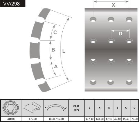 FRAS-LE VV/298 - Гальмівні колодки, барабанне гальмо autozip.com.ua