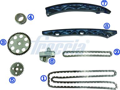 Freccia TK08-1247 - Комплект ланцюга приводу распредвала autozip.com.ua