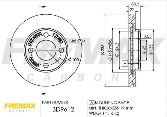 FREMAX BD-9612 - Гальмівний диск autozip.com.ua