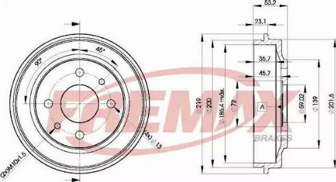 FREMAX BD-9680 - Гальмівний барабан autozip.com.ua