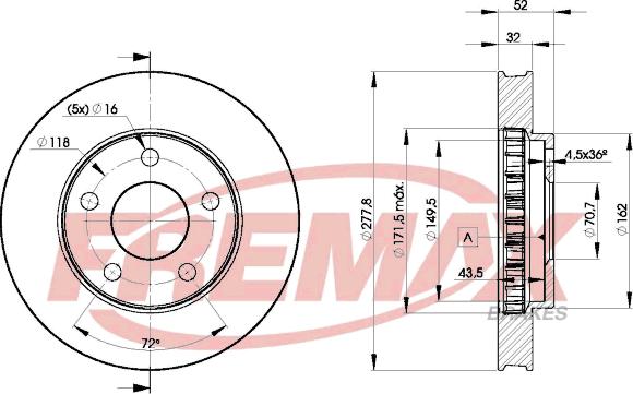 FREMAX BD-9057 - Гальмівний диск autozip.com.ua