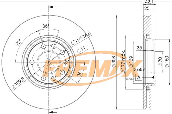 FREMAX BD-9061 - Гальмівний диск autozip.com.ua