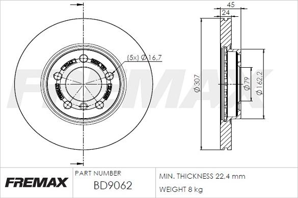 FREMAX BD-9062 - Гальмівний диск autozip.com.ua
