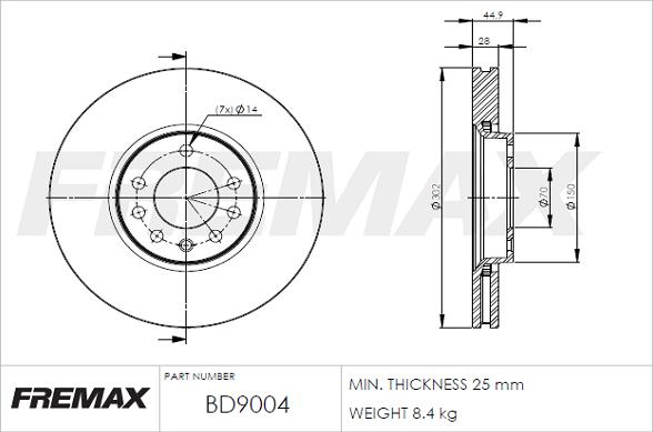 FREMAX BD-9004 - Гальмівний диск autozip.com.ua