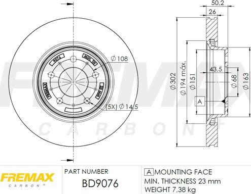 FREMAX BD-9076 - Гальмівний диск autozip.com.ua