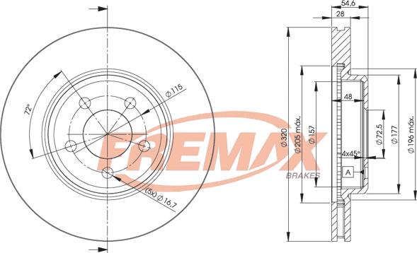 FREMAX BD-9196 - Гальмівний диск autozip.com.ua