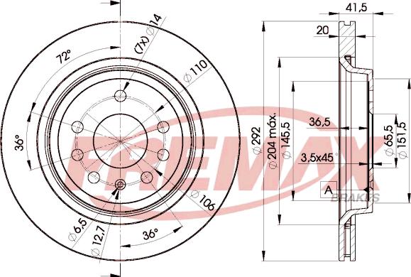 FREMAX BD-9114 - Гальмівний диск autozip.com.ua