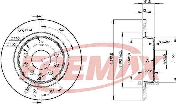 FREMAX BD-9115 - Гальмівний диск autozip.com.ua