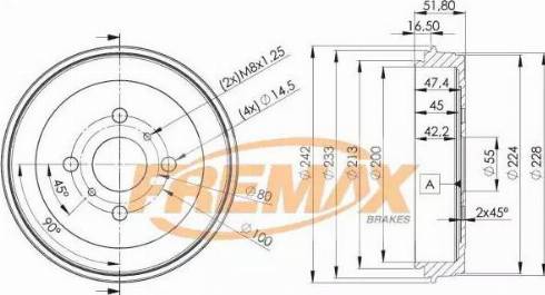 FREMAX BD-4445 - Гальмівний барабан autozip.com.ua