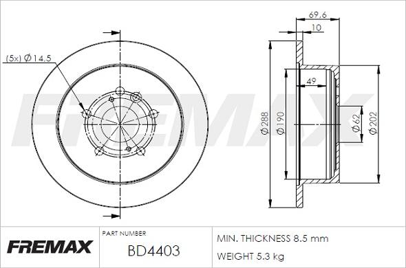 FREMAX BD-4403 - Гальмівний диск autozip.com.ua