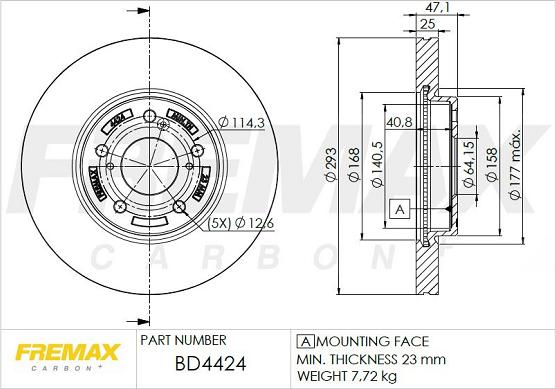 FREMAX BD-4424 - Гальмівний диск autozip.com.ua