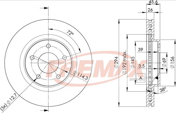 FREMAX BD-4644 - Гальмівний диск autozip.com.ua