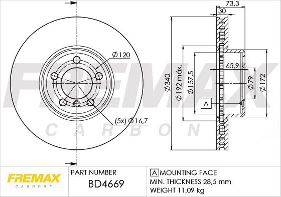 FREMAX BD-4669 - Гальмівний диск autozip.com.ua