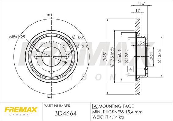 FREMAX BD-4664 - Гальмівний диск autozip.com.ua