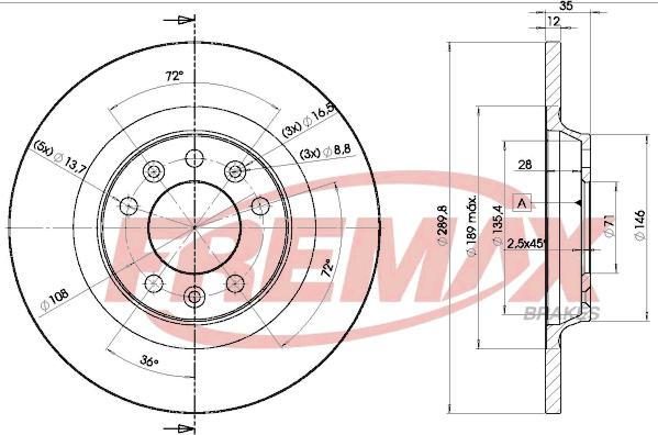 FREMAX BD-4609 - Гальмівний диск autozip.com.ua