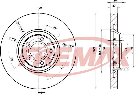 FREMAX BD-4608 - Гальмівний диск autozip.com.ua