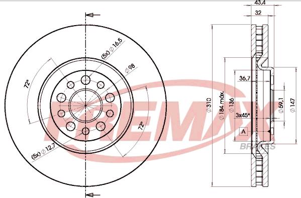 FREMAX BD-4684 - Гальмівний диск autozip.com.ua