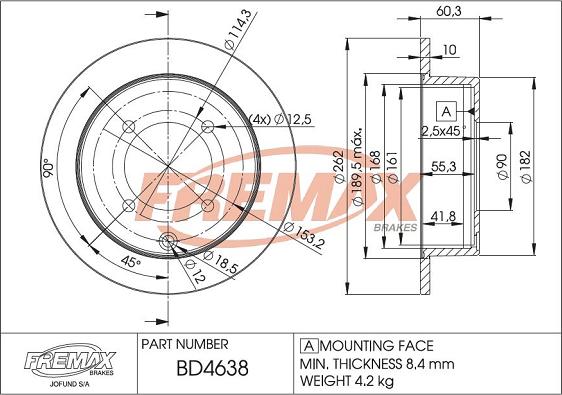 FREMAX BD-4638 - Гальмівний диск autozip.com.ua