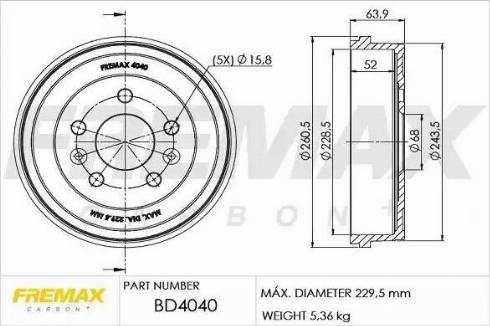 FREMAX BD-4040 - Гальмівний барабан autozip.com.ua