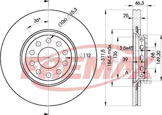 FREMAX BD-4065 - Гальмівний диск autozip.com.ua