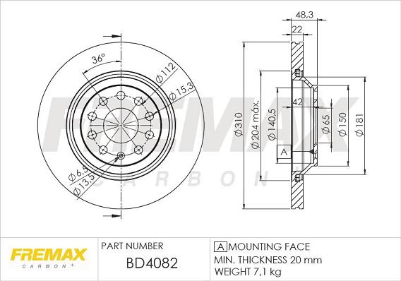 FREMAX BD-4082 - Гальмівний диск autozip.com.ua