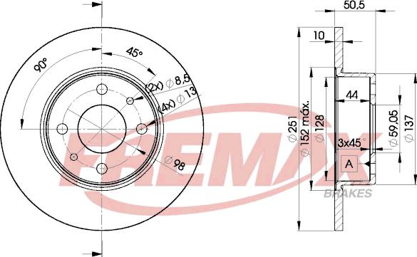 FREMAX BD-4070 - Гальмівний диск autozip.com.ua