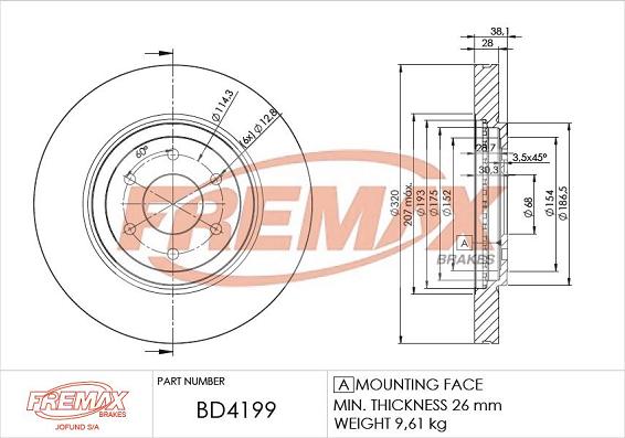 FREMAX BD-4199 - Гальмівний диск autozip.com.ua