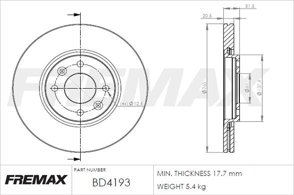 FREMAX BD-4193 - Гальмівний диск autozip.com.ua