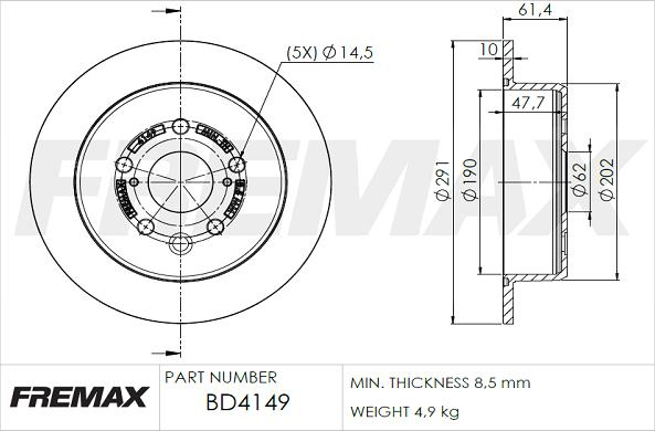 FREMAX BD-4149 - Гальмівний диск autozip.com.ua