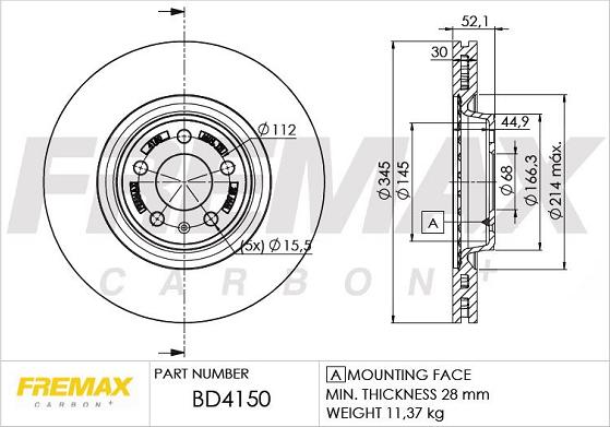 FREMAX BD-4150 - Гальмівний диск autozip.com.ua