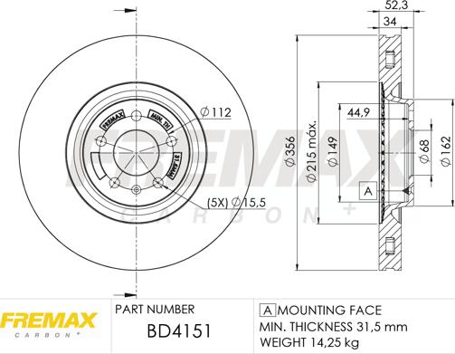 FREMAX BD-4151 - Гальмівний диск autozip.com.ua