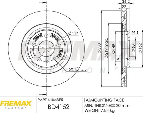 FREMAX BD-4152 - Гальмівний диск autozip.com.ua