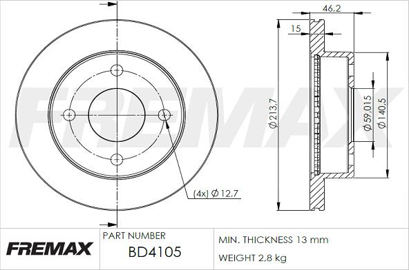 FREMAX BD-4105 - Гальмівний диск autozip.com.ua