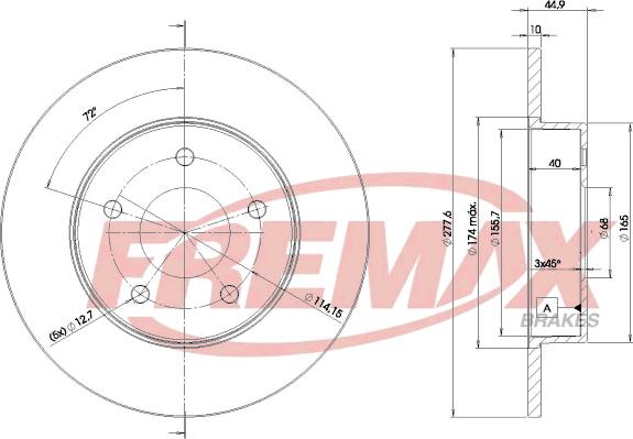 FREMAX BD-4101 - Гальмівний диск autozip.com.ua