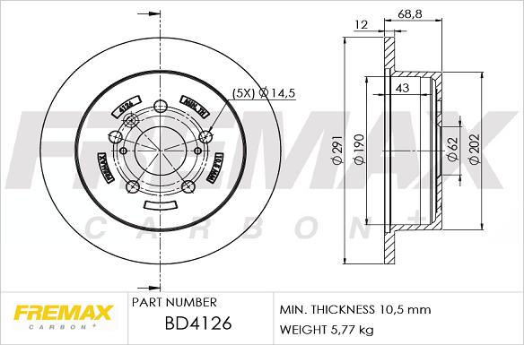 FREMAX BD-4126 - Гальмівний диск autozip.com.ua