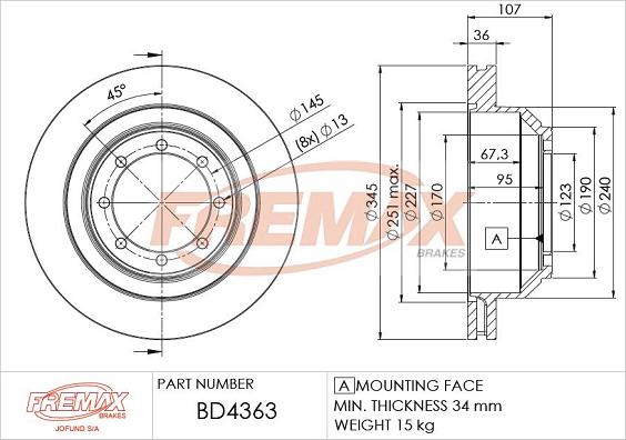 FREMAX BD-4363 - Гальмівний диск autozip.com.ua