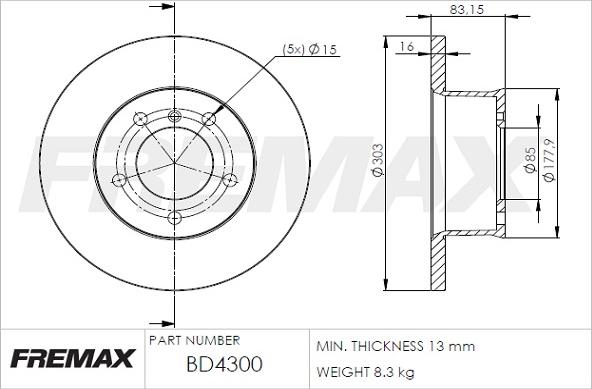 FREMAX BD-4300 - Гальмівний диск autozip.com.ua