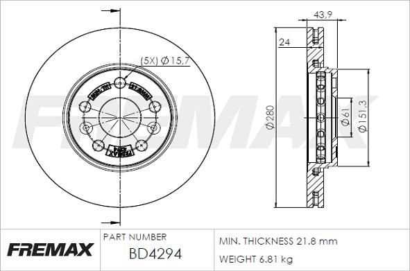 FREMAX BD-4294 - Гальмівний диск autozip.com.ua