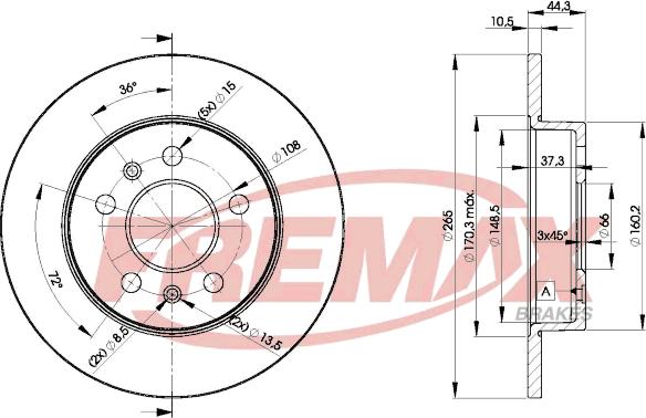 FREMAX BD-4296 - Гальмівний диск autozip.com.ua