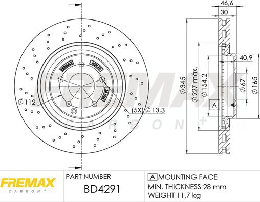 FREMAX BD-4291 - Гальмівний диск autozip.com.ua