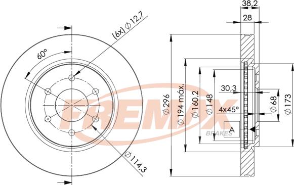 FREMAX BD-4200 - Гальмівний диск autozip.com.ua