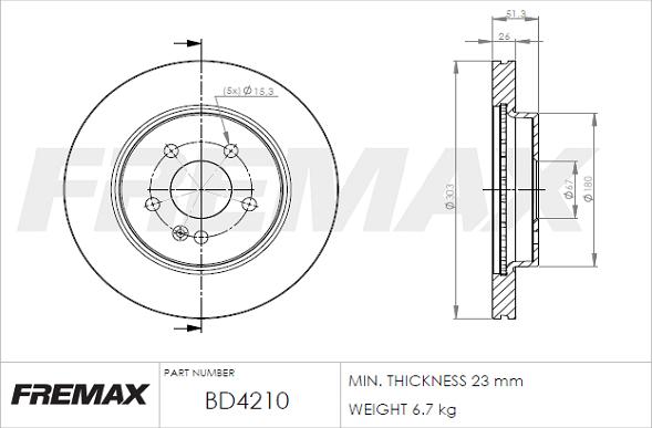 FREMAX BD-4210 - Гальмівний диск autozip.com.ua