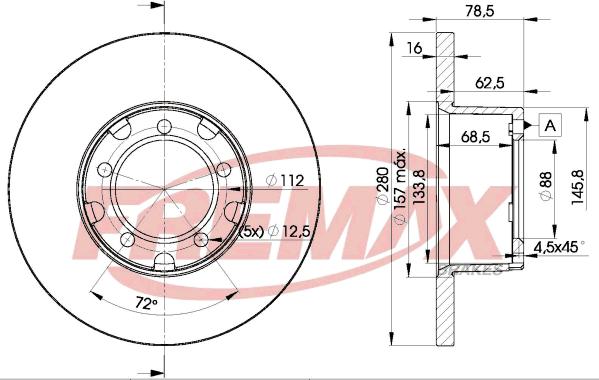 FREMAX BD-4280 - Гальмівний диск autozip.com.ua