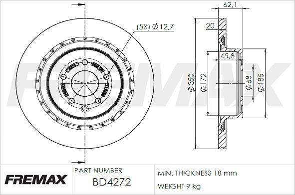 FREMAX BD-4272 - Гальмівний диск autozip.com.ua