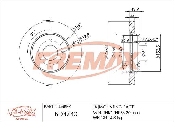 FREMAX BD-4740 - Гальмівний диск autozip.com.ua