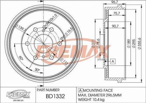 FREMAX BD-4729-KT - Гальмівний барабан autozip.com.ua